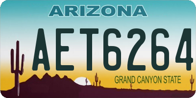 AZ license plate AET6264