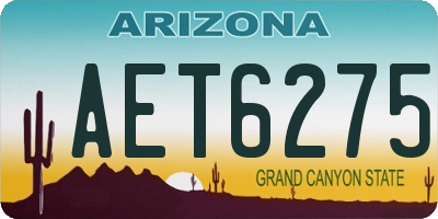 AZ license plate AET6275