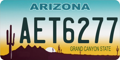 AZ license plate AET6277