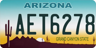 AZ license plate AET6278