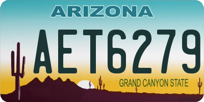 AZ license plate AET6279