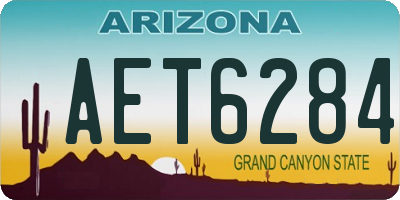 AZ license plate AET6284