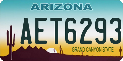 AZ license plate AET6293
