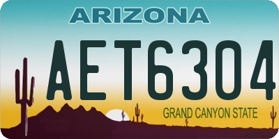 AZ license plate AET6304