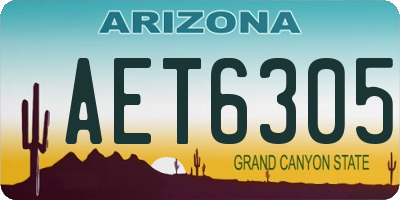 AZ license plate AET6305