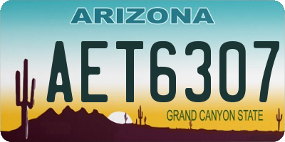 AZ license plate AET6307