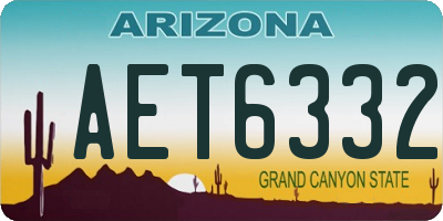 AZ license plate AET6332