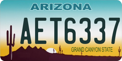 AZ license plate AET6337