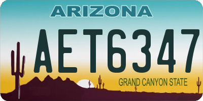AZ license plate AET6347