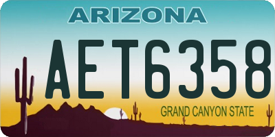 AZ license plate AET6358