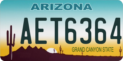 AZ license plate AET6364