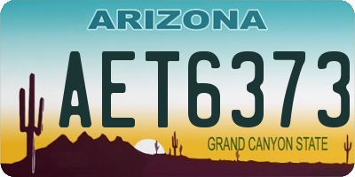 AZ license plate AET6373