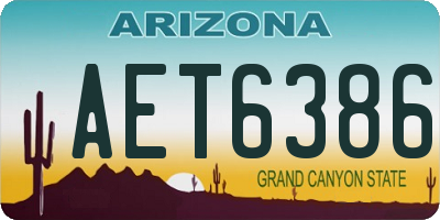 AZ license plate AET6386