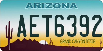 AZ license plate AET6392