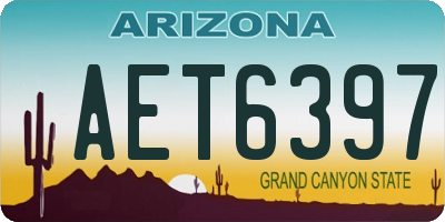 AZ license plate AET6397
