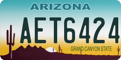 AZ license plate AET6424