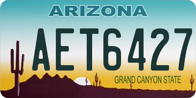 AZ license plate AET6427