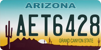 AZ license plate AET6428