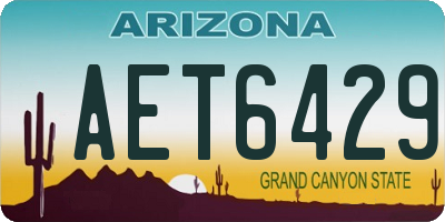 AZ license plate AET6429