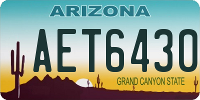 AZ license plate AET6430