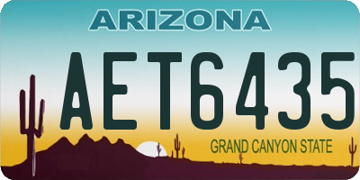AZ license plate AET6435