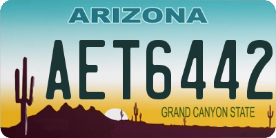 AZ license plate AET6442