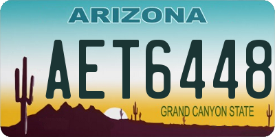 AZ license plate AET6448