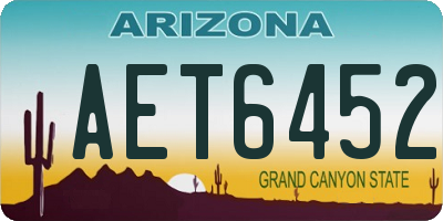AZ license plate AET6452