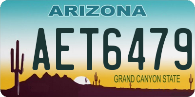 AZ license plate AET6479