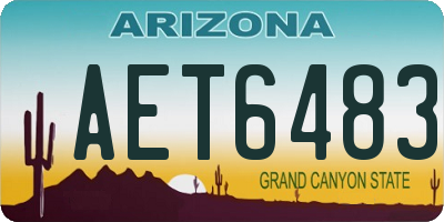 AZ license plate AET6483