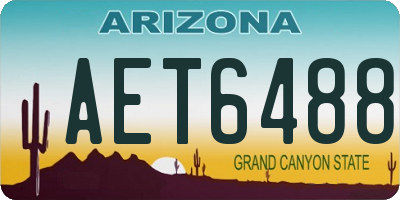 AZ license plate AET6488