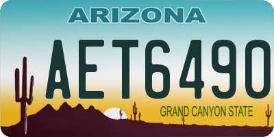 AZ license plate AET6490