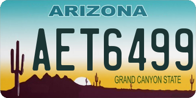 AZ license plate AET6499