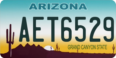 AZ license plate AET6529