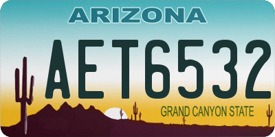 AZ license plate AET6532