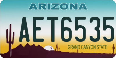AZ license plate AET6535