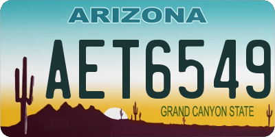AZ license plate AET6549
