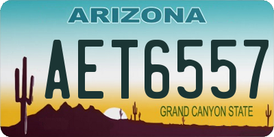 AZ license plate AET6557