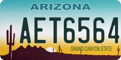 AZ license plate AET6564