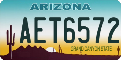 AZ license plate AET6572