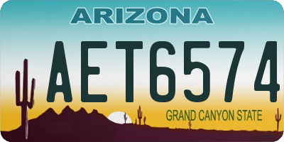 AZ license plate AET6574