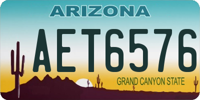 AZ license plate AET6576