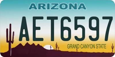 AZ license plate AET6597