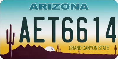 AZ license plate AET6614
