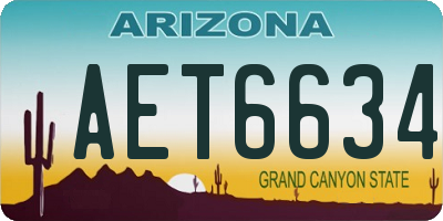 AZ license plate AET6634