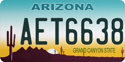 AZ license plate AET6638