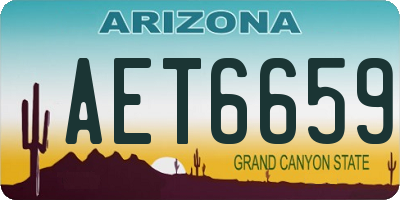 AZ license plate AET6659