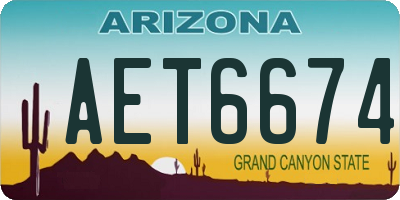 AZ license plate AET6674
