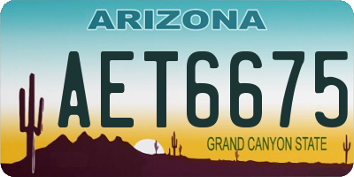 AZ license plate AET6675