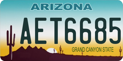 AZ license plate AET6685